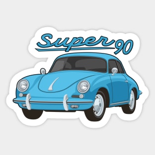 356 B Super 90 gt coupe Car classic vintage retro aqua Sticker